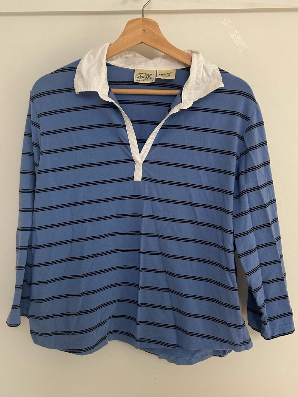 2000s St. John's Bay Blue Striped Polo